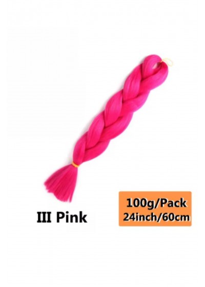 Sentetik Örgülük Saç 100 Gr. - Koyu Pembe